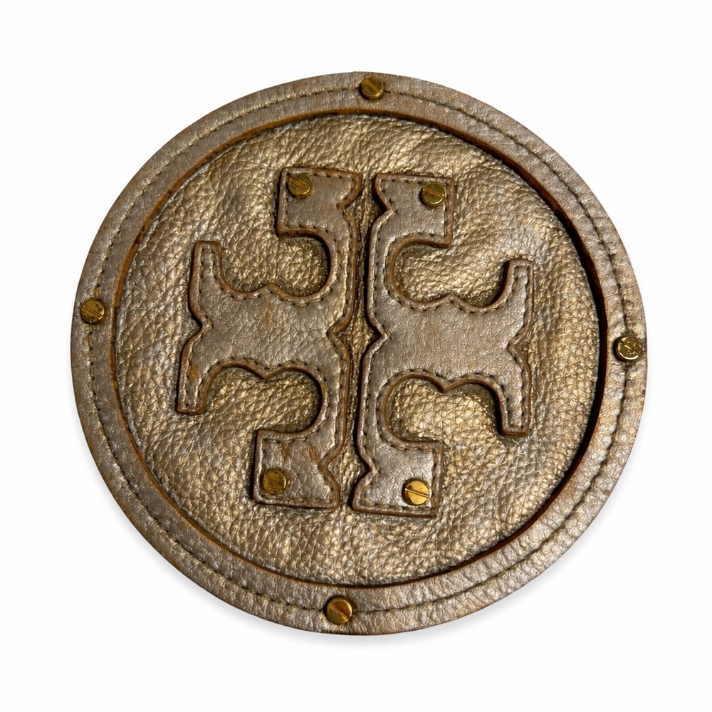 Tory Burch Metallic Leather Logo Medallion Bag Patch